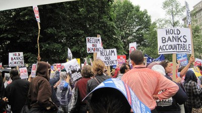 Protesters on K Street. Credit: IPS