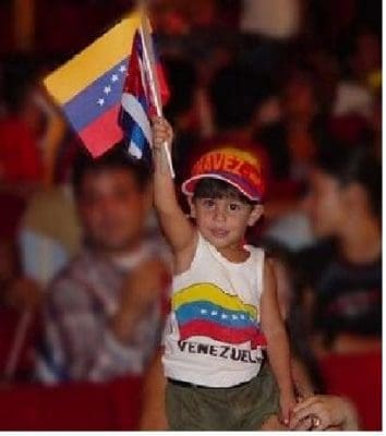 Boy with Venezuela flag