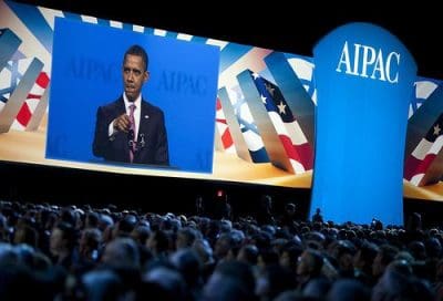 President Obama speaks at AIPAC 2012. Photo by Reuters.