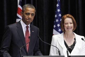 President Barack Obama and Australian Prime Minister Julia Gillard.