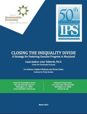 Closing the Inequality Divide - Geniune Progress - Maryland