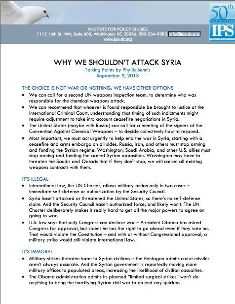 Talking Points: Why We Shouldn't Attack Syria p1