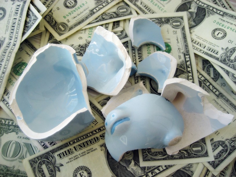 Broken piggy bank