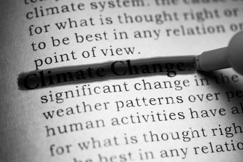 Climate change being censored with a black marker