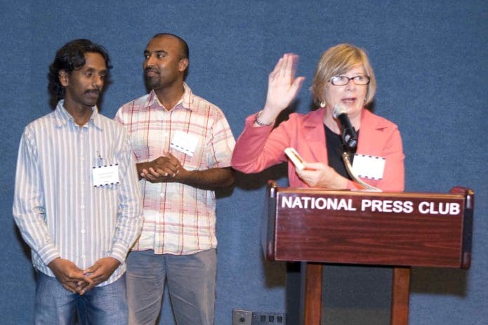 Barbara Ehreneich presents at the Letelier-Moffitt Human Rights Awards, Washington, DC, October 2008.