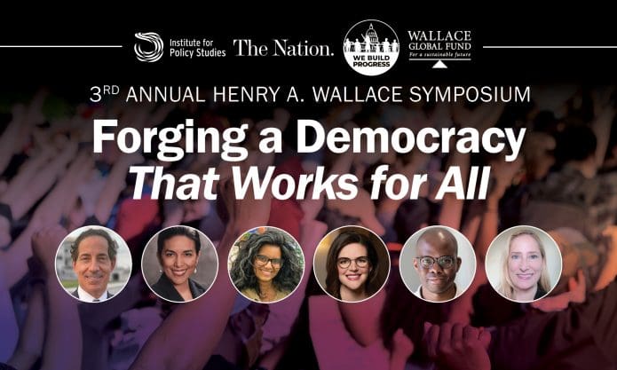 Graphic reading "3rd Annual Henry A. Wallace Symposium: Forging a Democracy that Works for All"