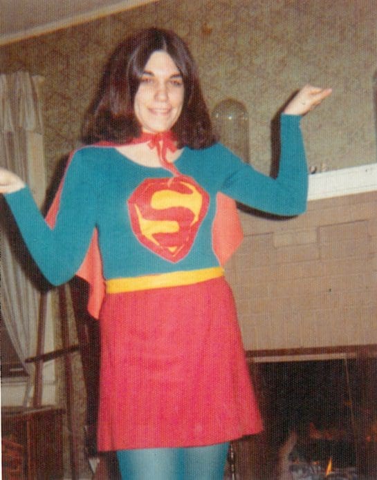 Ronni Karpen Moffitt dressed as Super Woman
